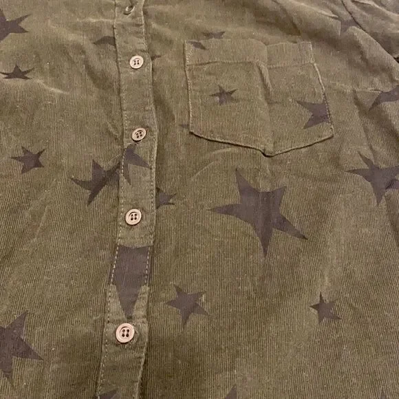 Jak & Rae Corduroy Star Print Button Down - Picture 4 of 6